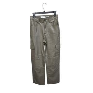 Abercrombie Faux Leather 90's Relaxed Jean High Rise Pants Size 28/6 Small Cargo